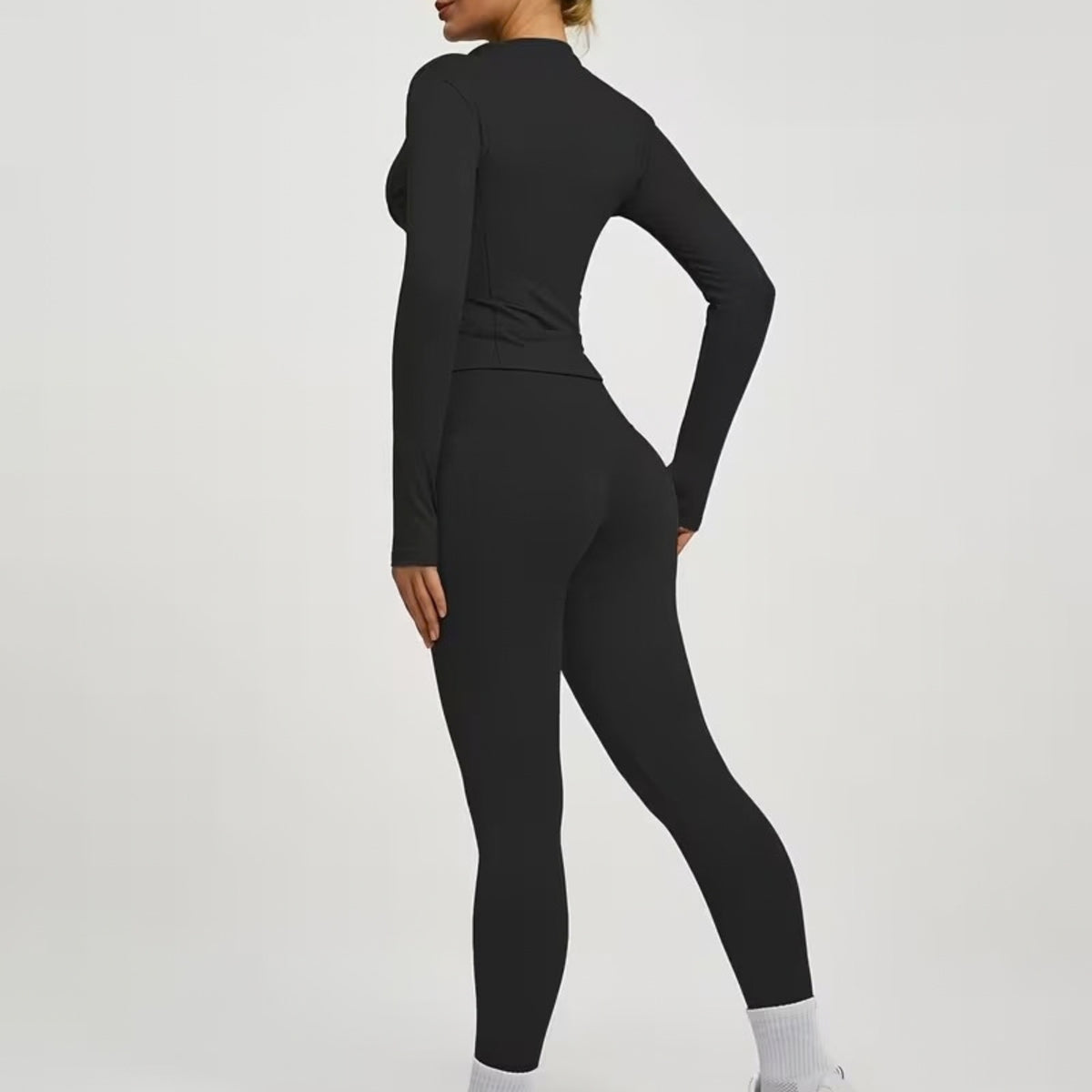 2Pc Zipper Gym Suit for Girls and Women