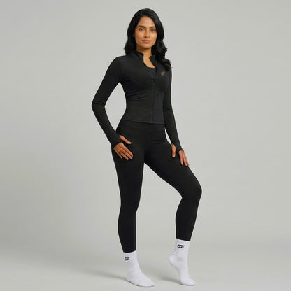 2Pc Zipper Gym Suit for Girls and Women